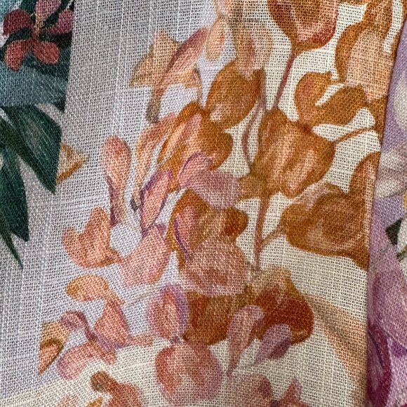 ZARA BLOGGER'S FAVE DRESS Multi-Color Viscose Linen Floral +, Med New w/out Tags - Picture 8 of 15